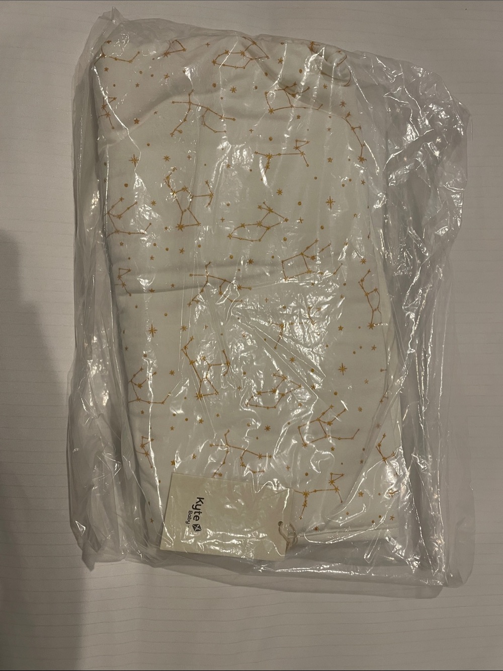 Kyte BABY White Blanket with Gold Constellation Print